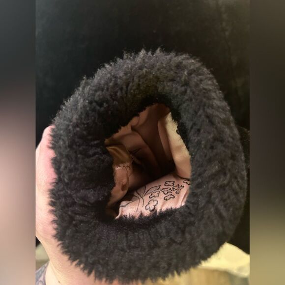 Vintage 60s Black Swing Coat Faux Fur Old Hollywood Glam Princeton's O'llegro OS - Picture 8 of 11